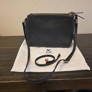 Lo & Sons Pearl Saffiano Leather Crossbody Bag, Black
